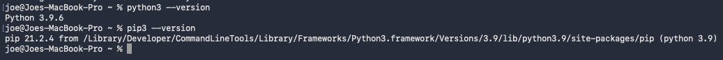 Python version confirmed