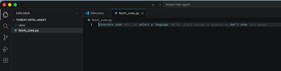 Blank fetch_cves.py open in VS Code
