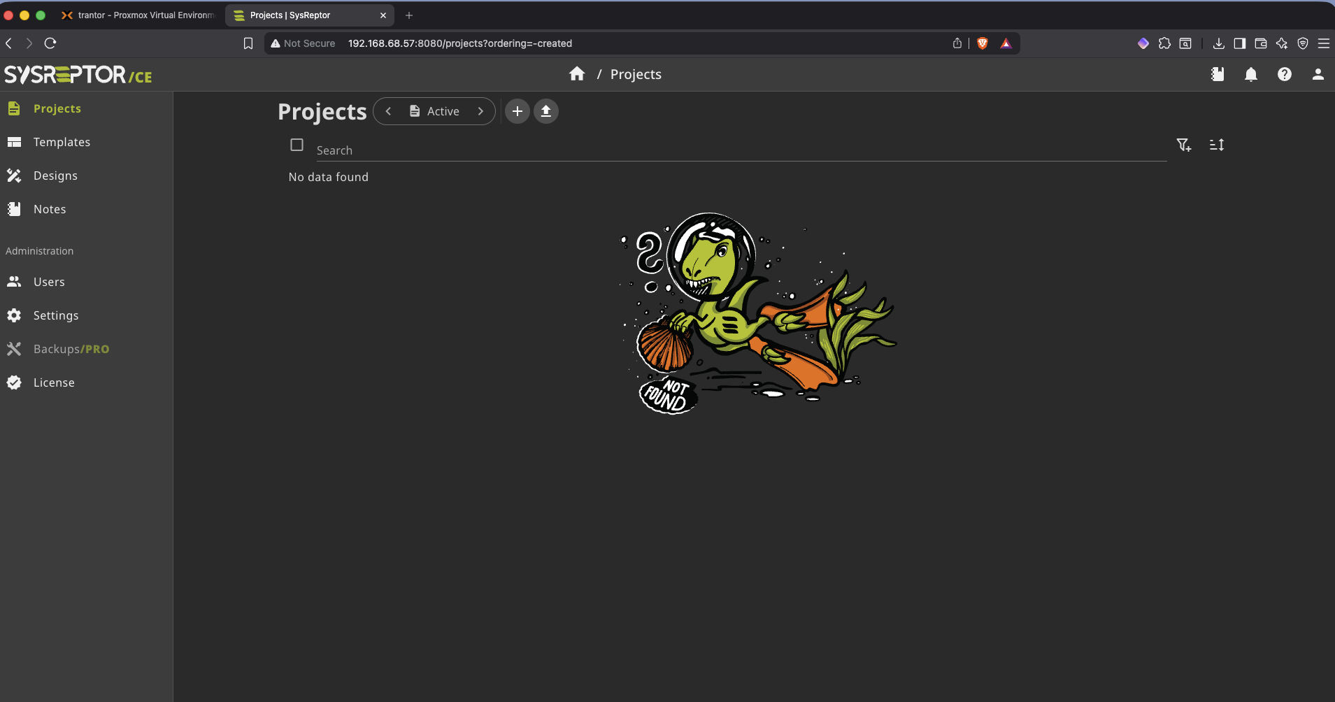 SysReptor dashboard with templates loaded
