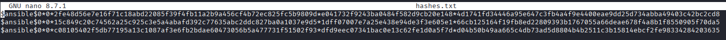 Third hash formatted