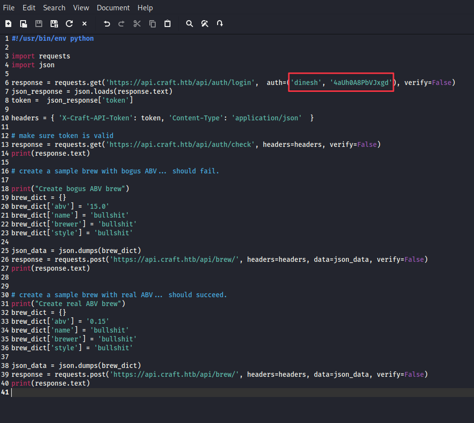test.py modified with Dinesh's API token