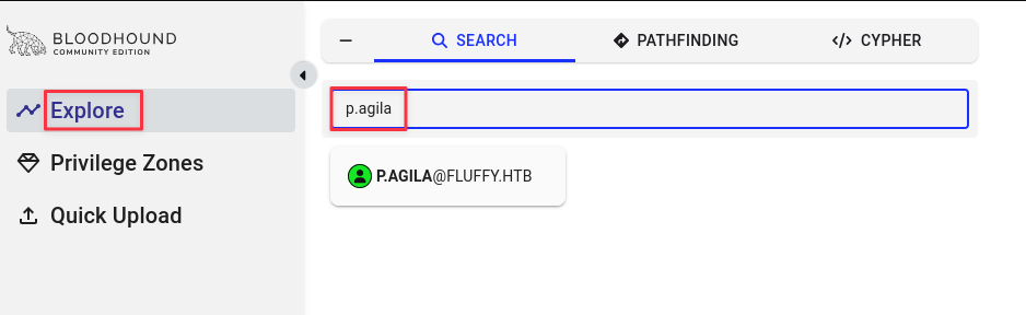 BloodHound graph exploration -- first look at p.agila relationships