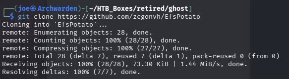 Compiling EfsPotato with mcs