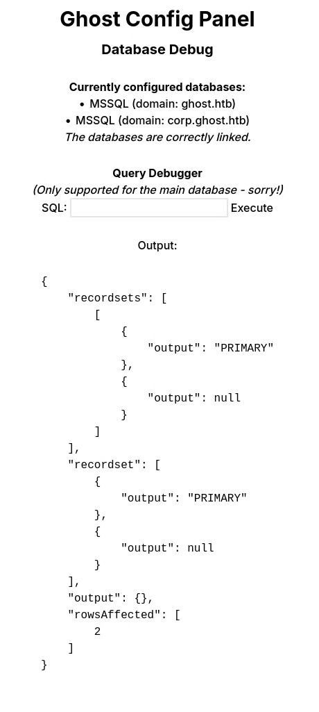 Chained xp_cmdshell execution via linked server returning hostname