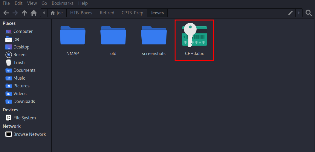 KeePass database successfully transferred via SMB