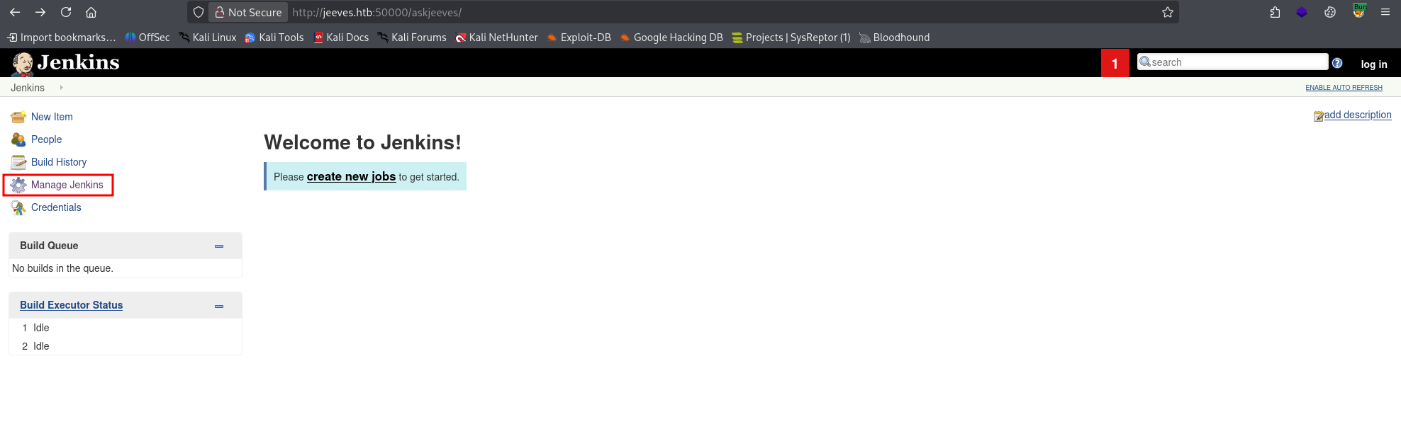 Jenkins Manage Jenkins menu