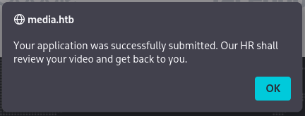 Upload confirmation page