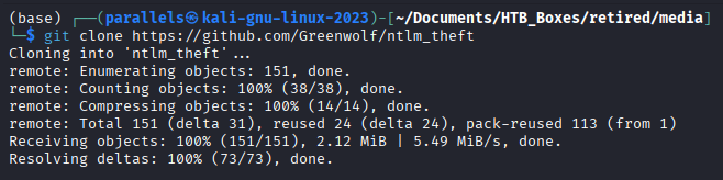 Cloning ntlm_theft from GitHub