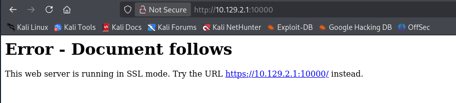 Redirect on port 10000