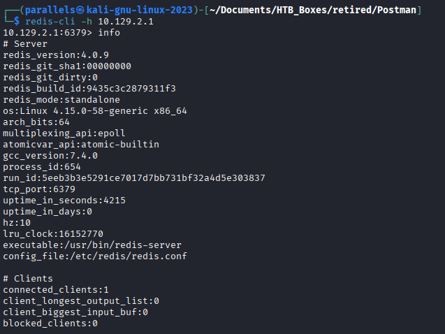 redis-cli connected with PONG response confirming no auth