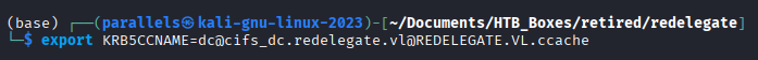 Exporting KRB5CCNAME for the CIFS service ticket