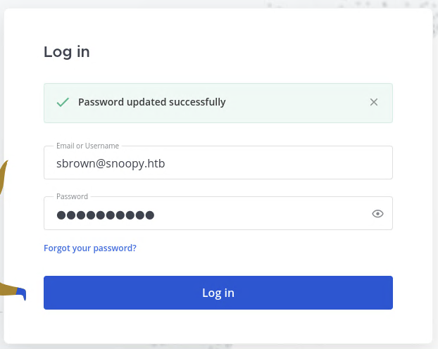 Logging into Mattermost as sbrown after the password reset