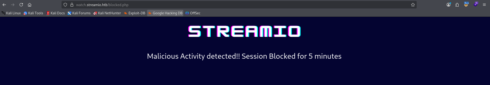 blocked.php page shown by the WAF