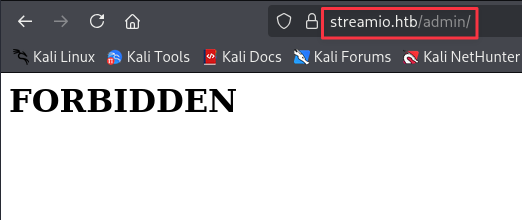 Admin page returning 403 Forbidden
