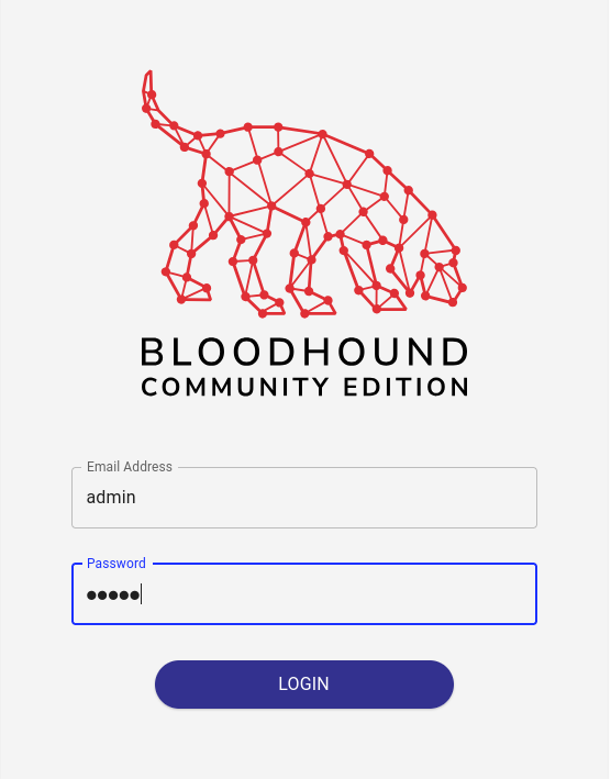 BloodHound login screen alternate view
