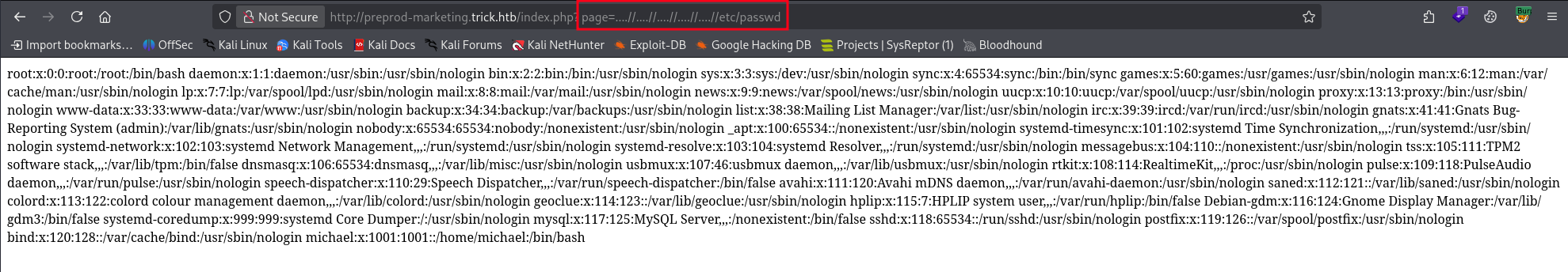 /etc/passwd returned via LFI path traversal filter bypass