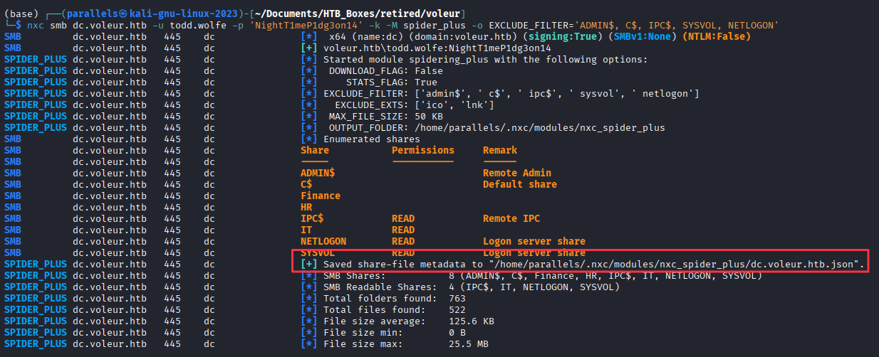 spider_plus module running as todd.wolfe